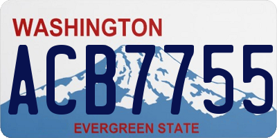 WA license plate ACB7755