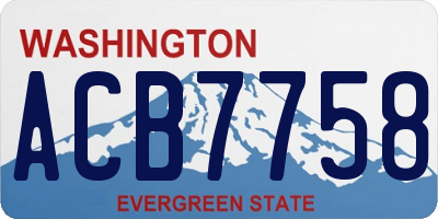 WA license plate ACB7758