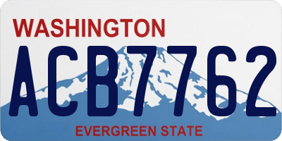 WA license plate ACB7762