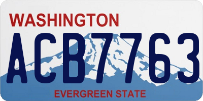 WA license plate ACB7763