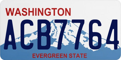 WA license plate ACB7764