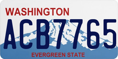 WA license plate ACB7765