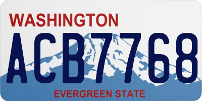 WA license plate ACB7768