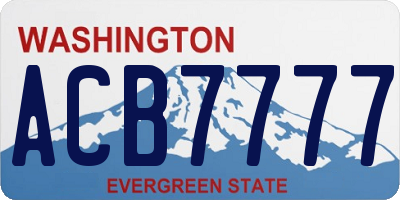 WA license plate ACB7777