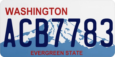 WA license plate ACB7783