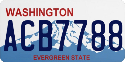 WA license plate ACB7788