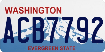 WA license plate ACB7792