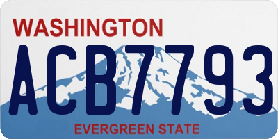 WA license plate ACB7793