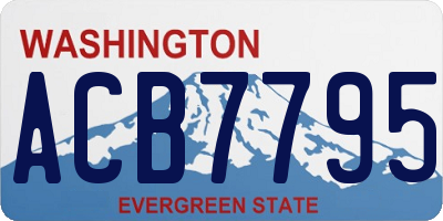 WA license plate ACB7795