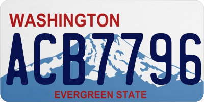 WA license plate ACB7796