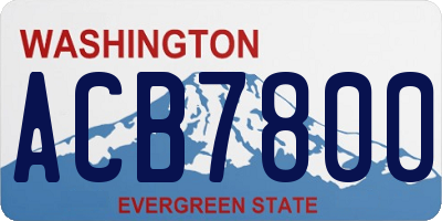 WA license plate ACB7800