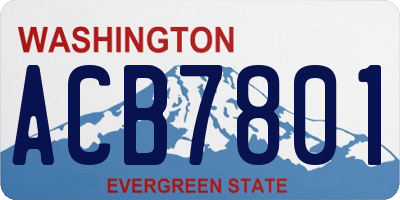 WA license plate ACB7801