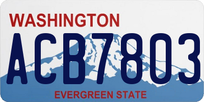 WA license plate ACB7803
