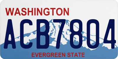 WA license plate ACB7804