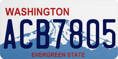 WA license plate ACB7805