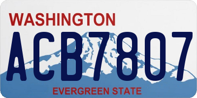 WA license plate ACB7807