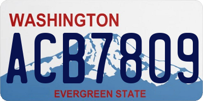 WA license plate ACB7809