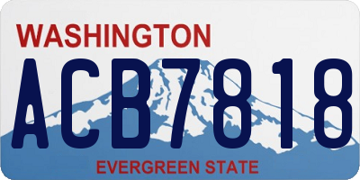 WA license plate ACB7818