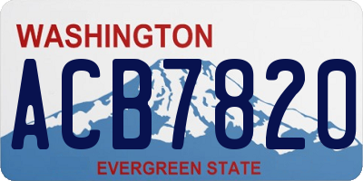WA license plate ACB7820