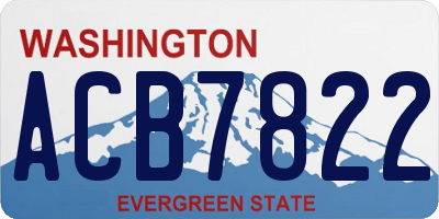 WA license plate ACB7822