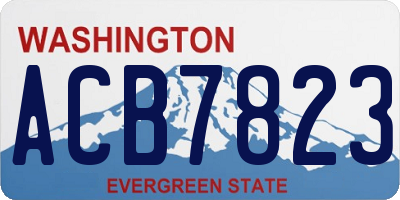 WA license plate ACB7823