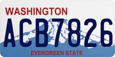 WA license plate ACB7826