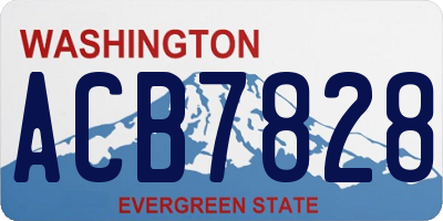 WA license plate ACB7828