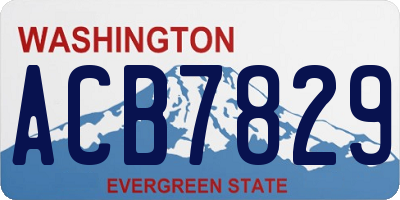 WA license plate ACB7829
