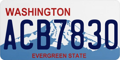 WA license plate ACB7830