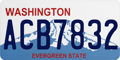 WA license plate ACB7832