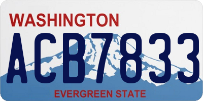 WA license plate ACB7833