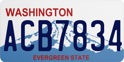 WA license plate ACB7834