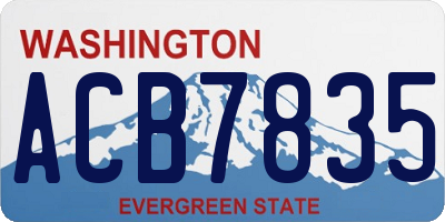 WA license plate ACB7835