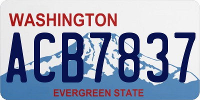 WA license plate ACB7837