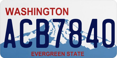 WA license plate ACB7840