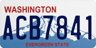 WA license plate ACB7841