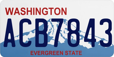 WA license plate ACB7843