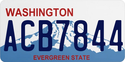 WA license plate ACB7844