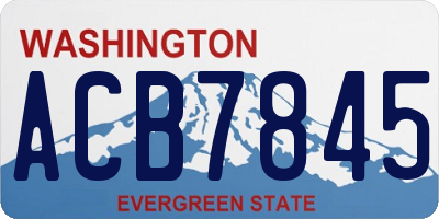 WA license plate ACB7845