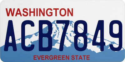 WA license plate ACB7849