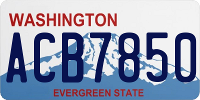 WA license plate ACB7850