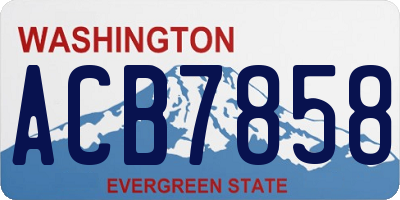 WA license plate ACB7858