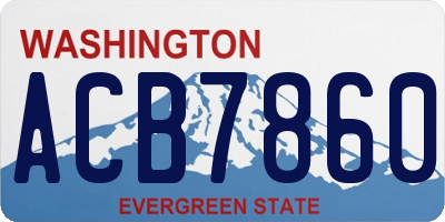 WA license plate ACB7860