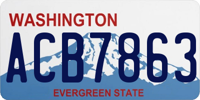 WA license plate ACB7863