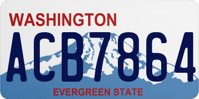WA license plate ACB7864