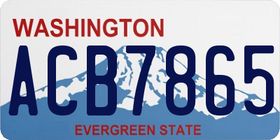 WA license plate ACB7865