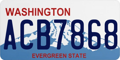 WA license plate ACB7868