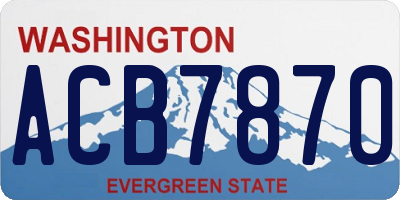 WA license plate ACB7870