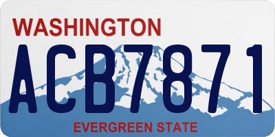 WA license plate ACB7871