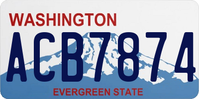 WA license plate ACB7874
